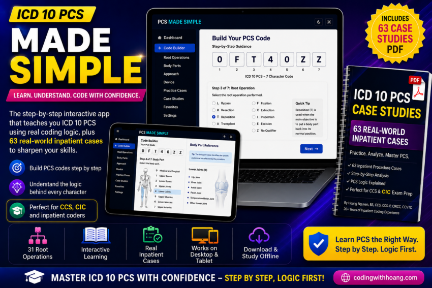 ICD 10 PCS Interactive Learning App – Coding with Hoang